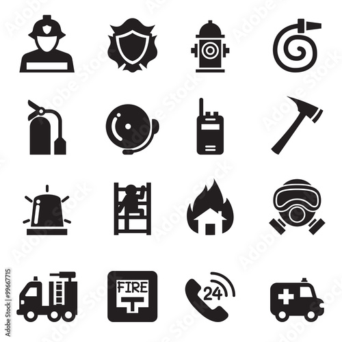 Fire Department icons  Vector Illustration