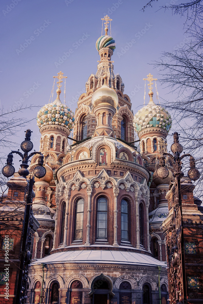 Church of the Saviour on Spilled Blood in St. Petersburg in wint