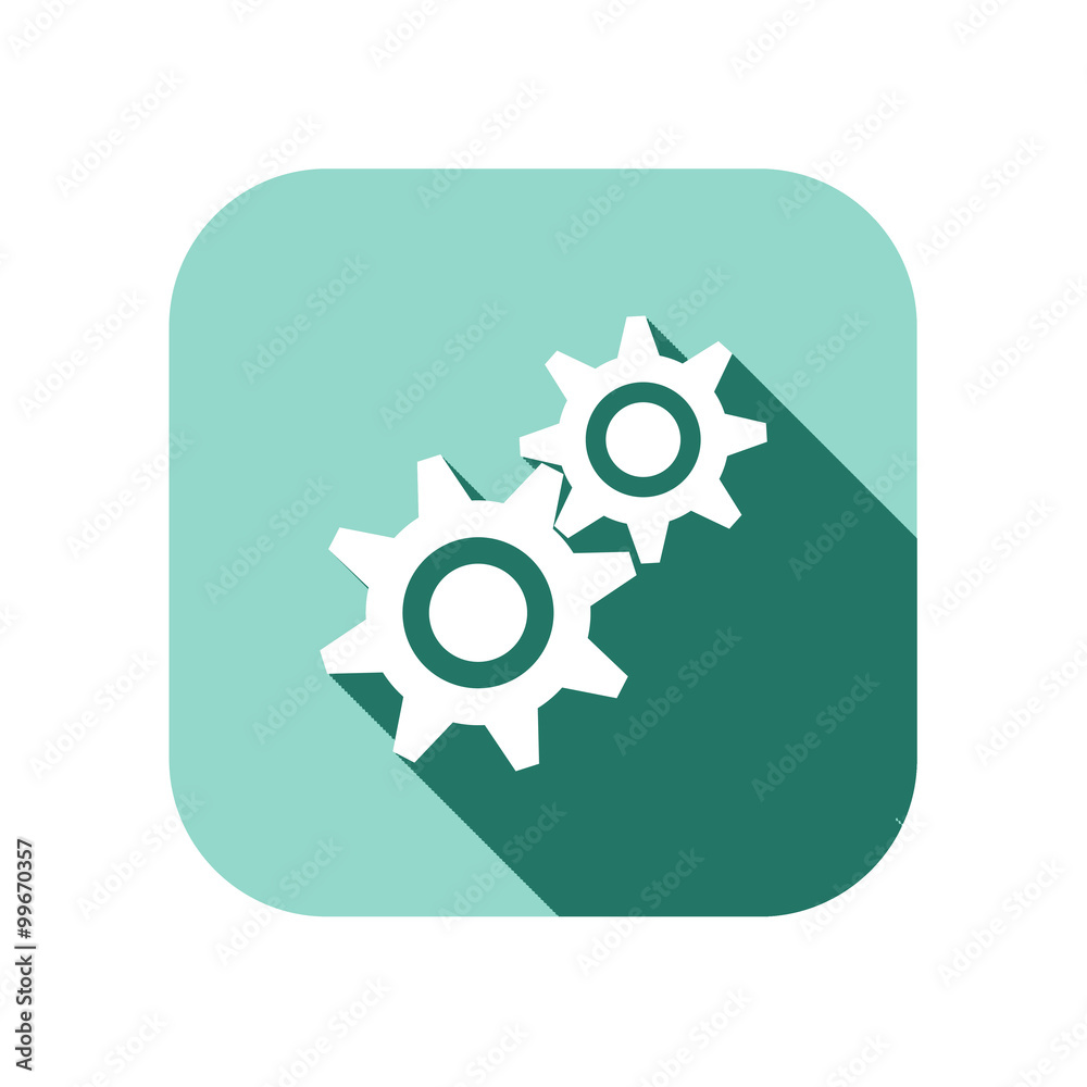 gear icon with long shadow gear icon with long shadow