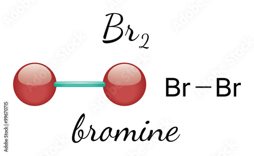 Tableau sur toile Br2 bromine molecule