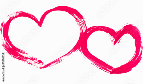 Wallpaper Mural Valentine's Day. Two hearts on a white background Torontodigital.ca