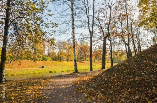 Autumn landscape in the Top Dutch Garden of Gatchina