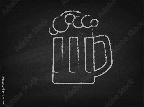 Beer mug on a chalkboard