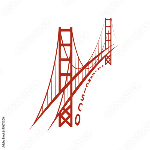 skyline of San Francisco vector design template