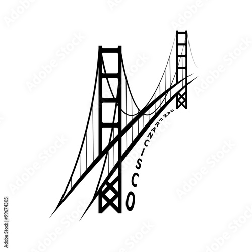 skyline of San Francisco vector design template