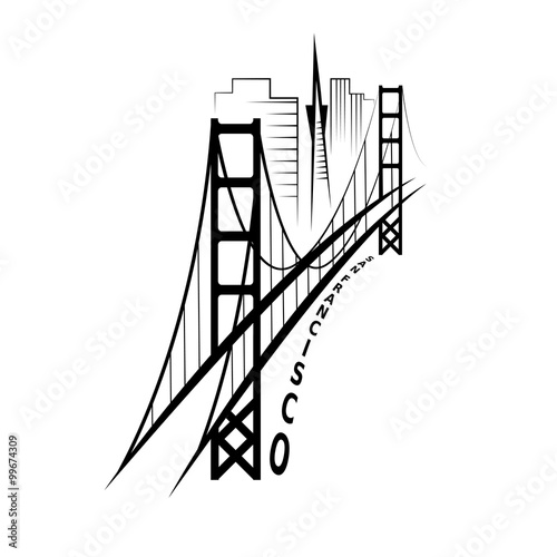 skyline of San Francisco vector design template