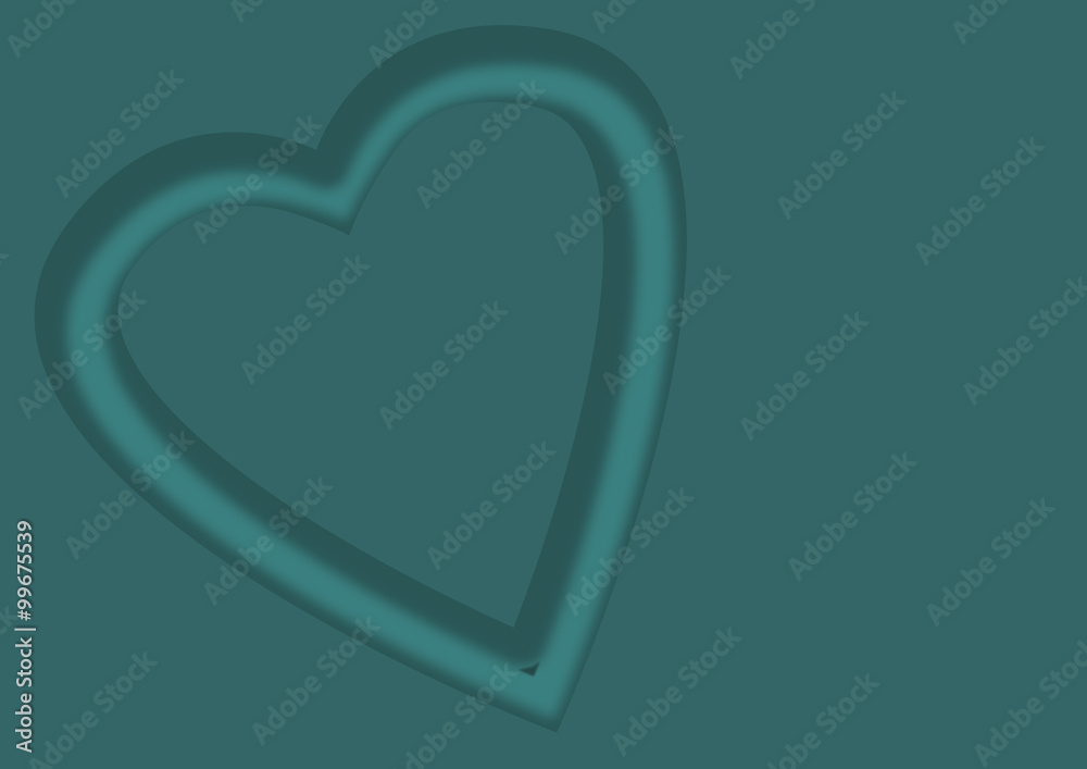 oeur sur fond bleu,carte de st valentin,