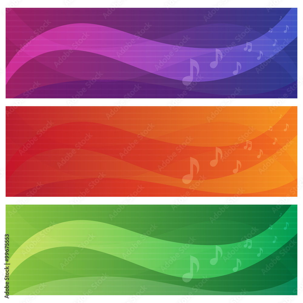 vector banners set of music theme