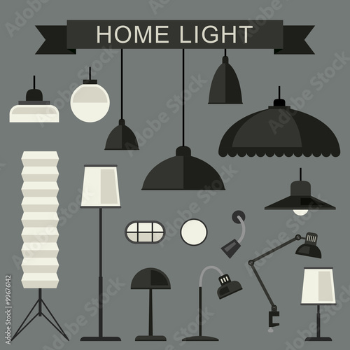 Home lamps icons.