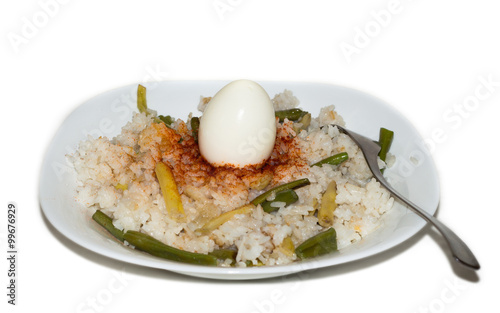 egg dish with rice photo