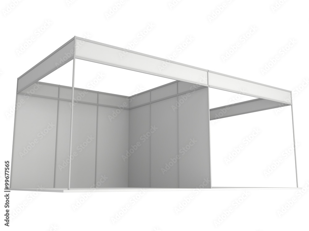 Trade Show Booth Box. 3D White and Blank.