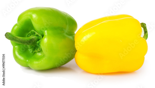 Colored paprika pepper isolated on a white background