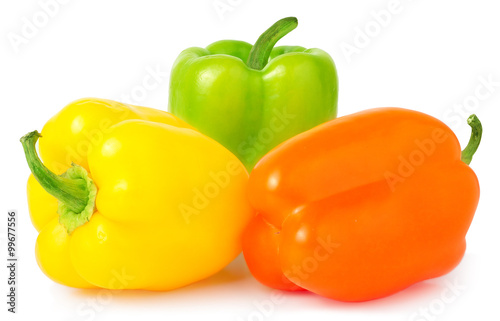 Colored paprika pepper isolated on a white background