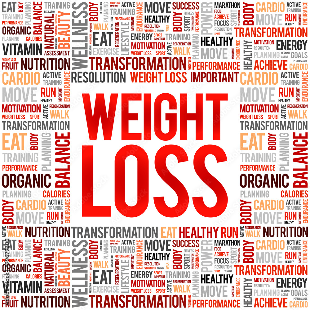 Weight Loss word cloud background, health concept