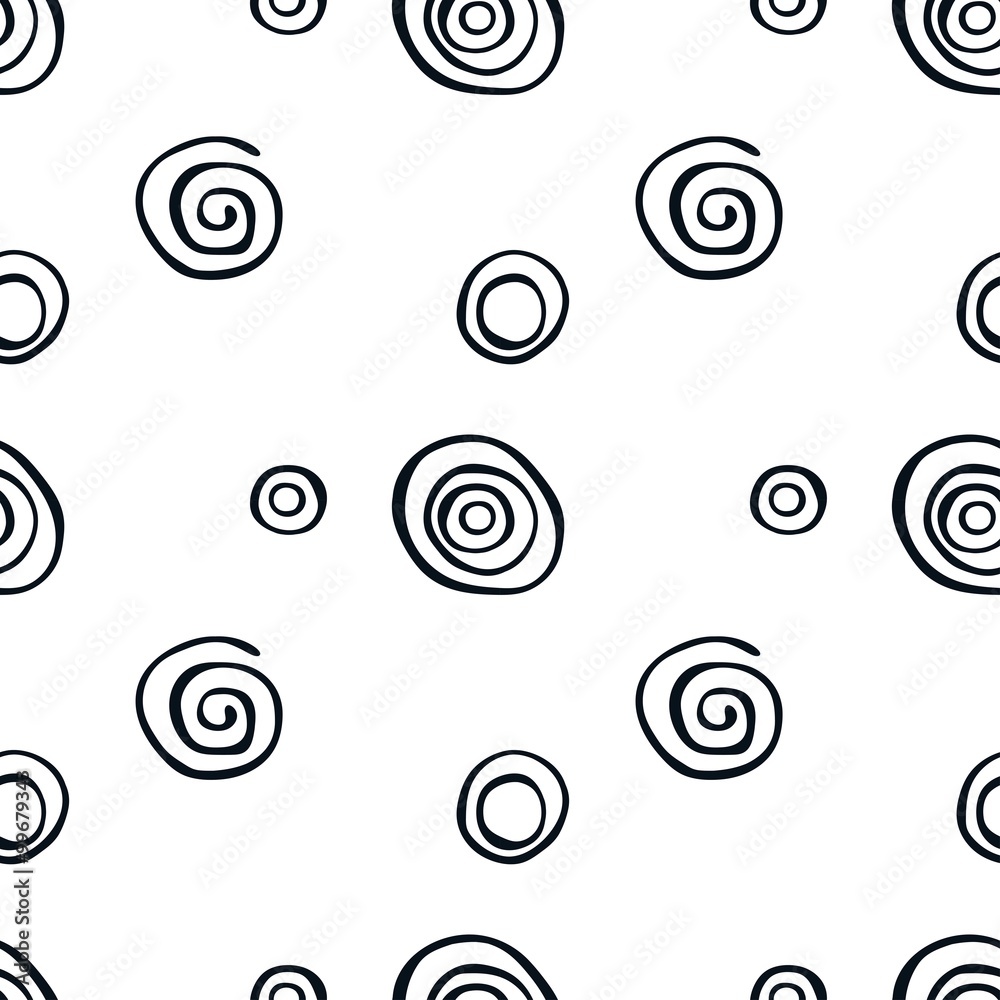 Vector seamless illustration. Doodles, circles. Hand drawn Vector seamless illustration. Doodles, circles. Hand drawn
