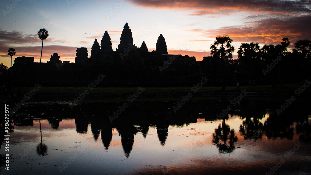 Obraz premium Silhouette of Angkor Wat