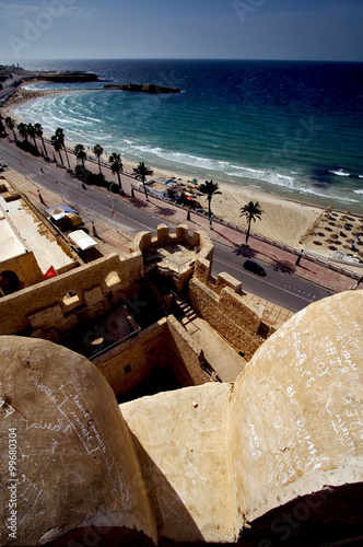 panoramas monastir tunisia the old wall castle    slot   mediter photo