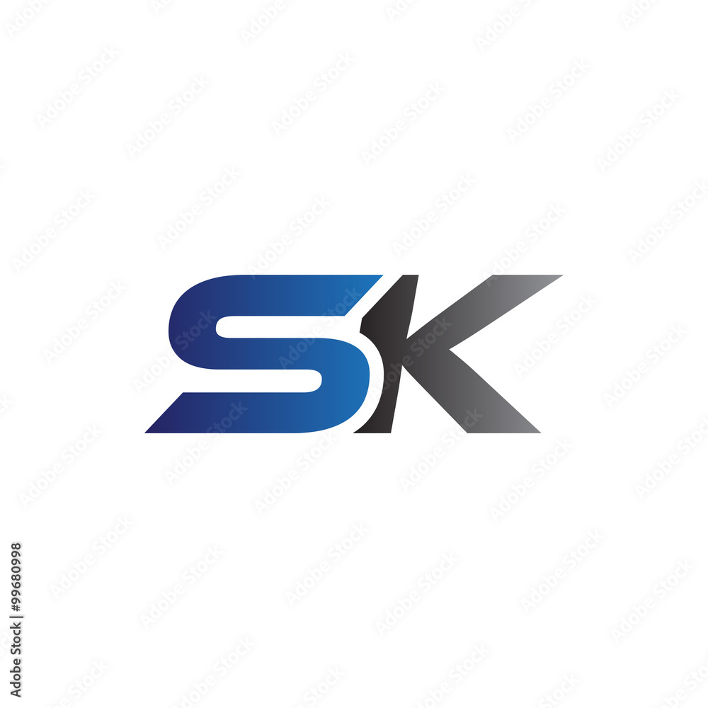 Simple Modern letters Initial Logo sk