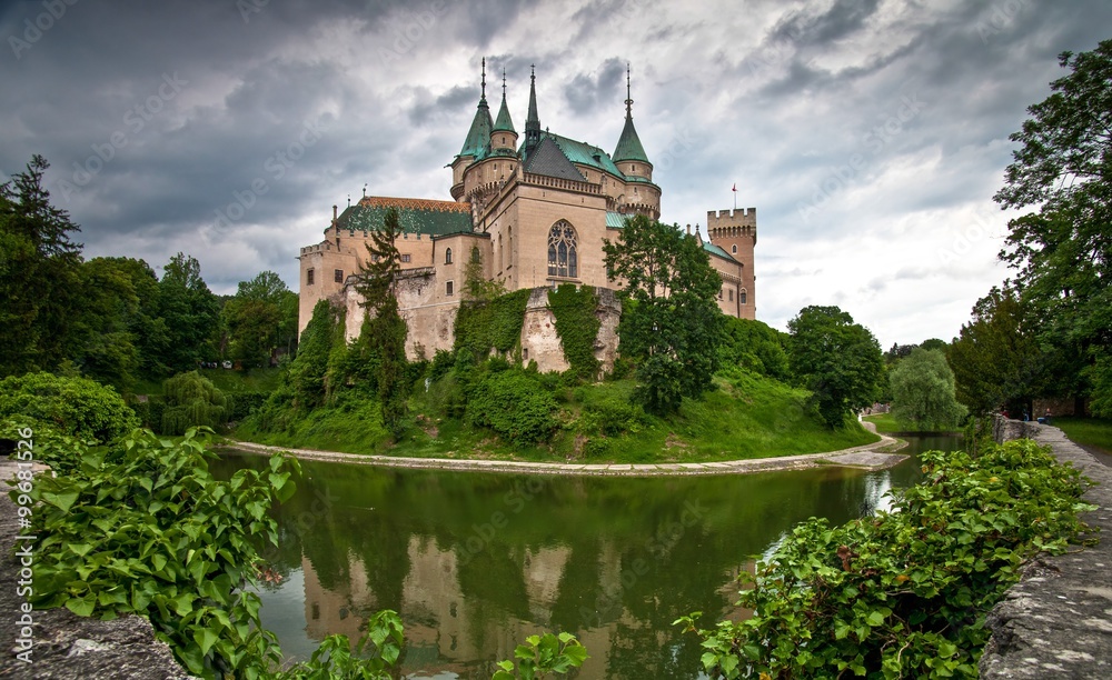 Castle under clouds