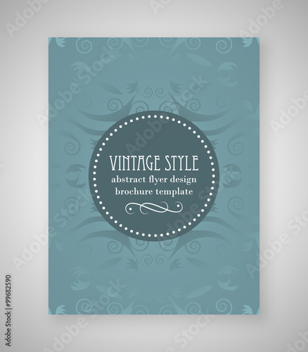 Vintage wallpaper flyer vector floral design.