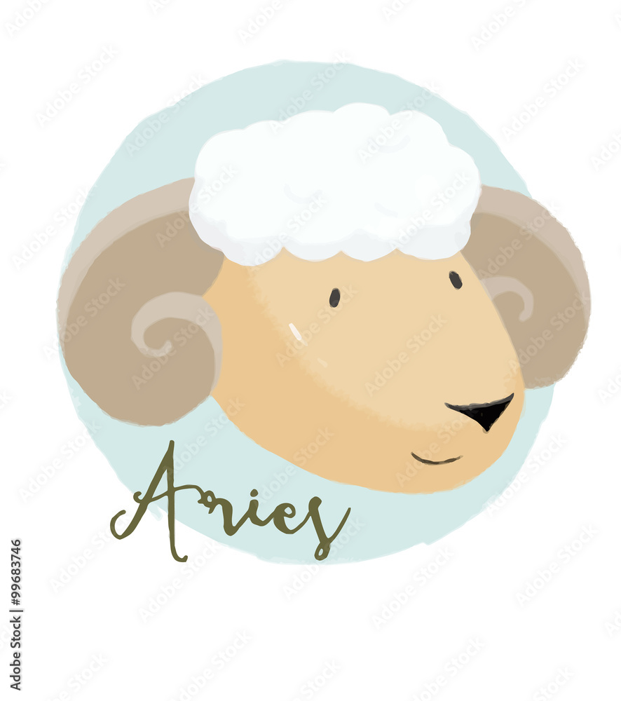 Obraz premium Nice aries horoscope sign