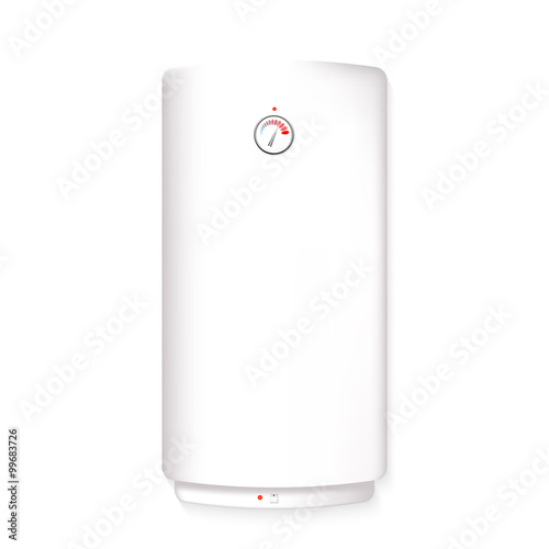 Vector illustration of electric wall water heater with dial gaug
