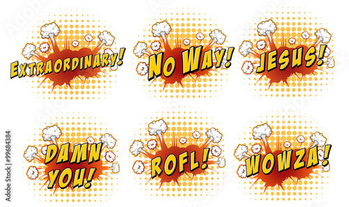 Expression words design on cloud explosion