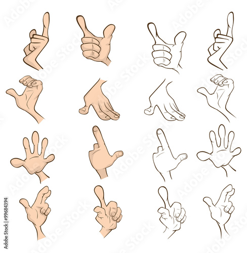 Set of hands for you design. Cartoon