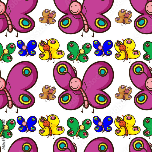 Wallpaper Mural Seamless colorful butterflies flying Torontodigital.ca