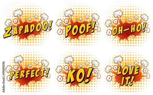 Words design on cloud explosion