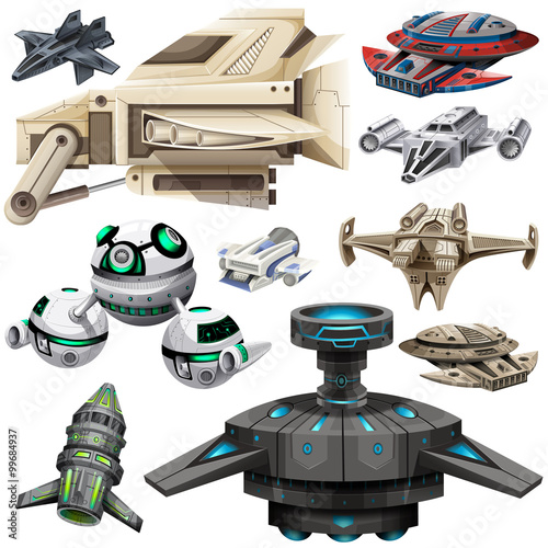 Different design of spaceships