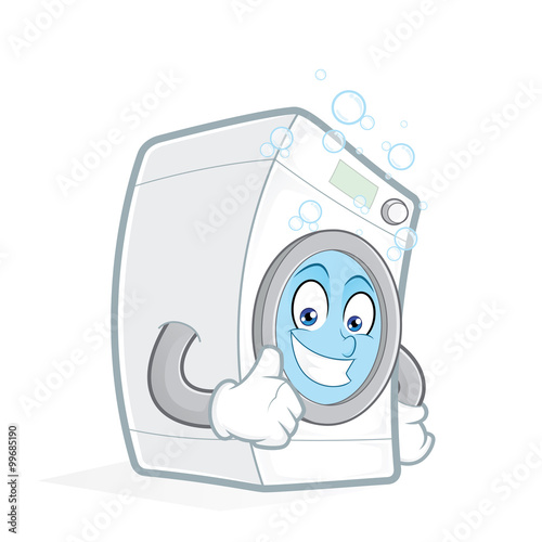 Washing machine giving thumbs up