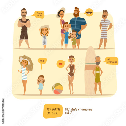 Vintage characters style