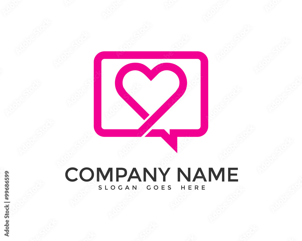 Love Chat Dating Logo Design