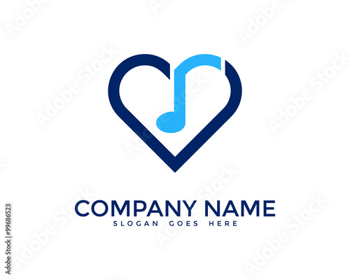 Music Love Notes Logo Design