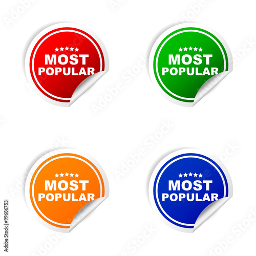 sticker of most popular vector