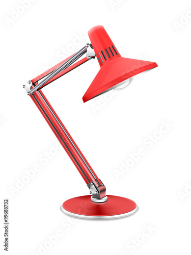 Schreibtischlampe, rot, freigestellt