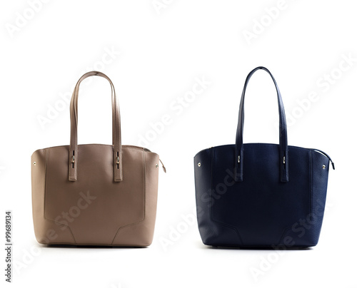 leather woman bags isolated on white background