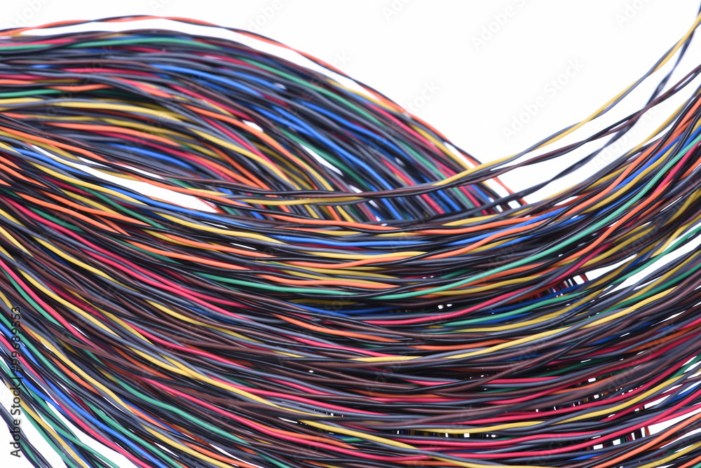 Network cables and wires, concept of data transmission Network cables and wires, concept of data transmission