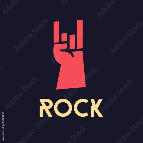 rock hand - vector