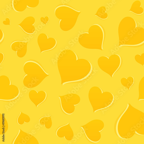 Yellow Pattern with Hearts