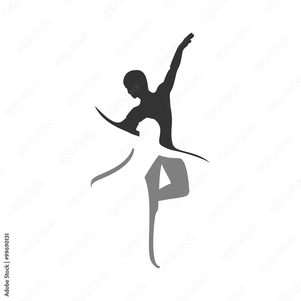 Naklejka premium Couple Dancing Ballet