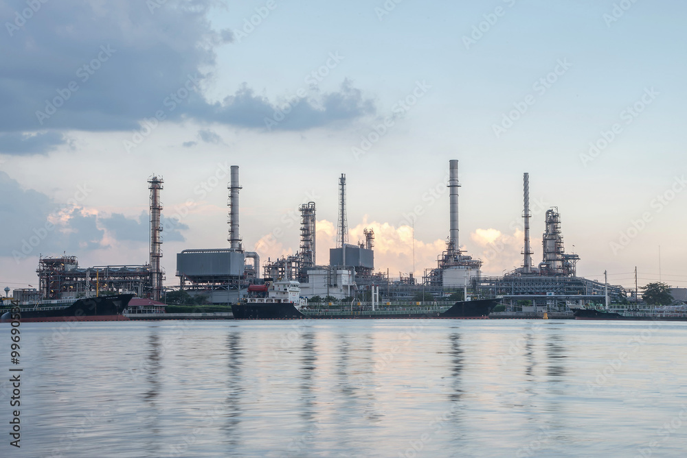 Oil Refinery, beside the Chao Phraya River. Bangkok