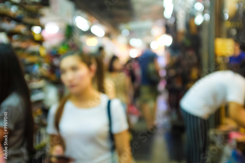 Blurred image of people shopping