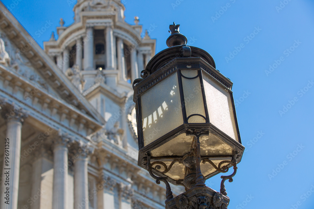 Lantern against of st. Paul's cathedral. London
