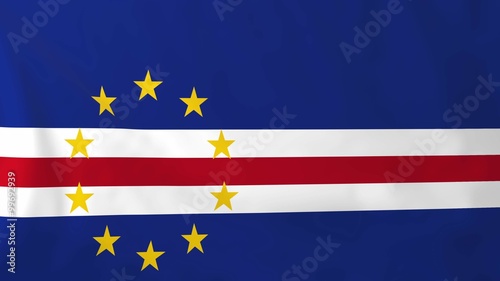 Wallpaper Mural Flag of Cape Verde, slow motion waving. Rendered using official design and colors. Torontodigital.ca