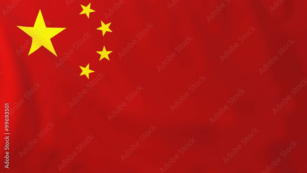 Flag of China, slow motion waving. Rendered using official design and colors. Flag of China, slow motion waving. Rendered using official design and colors.