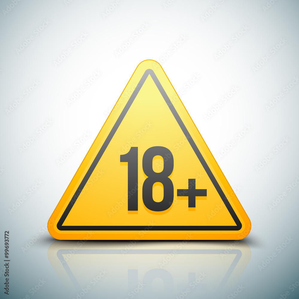18 plus attention sign 18 plus attention sign