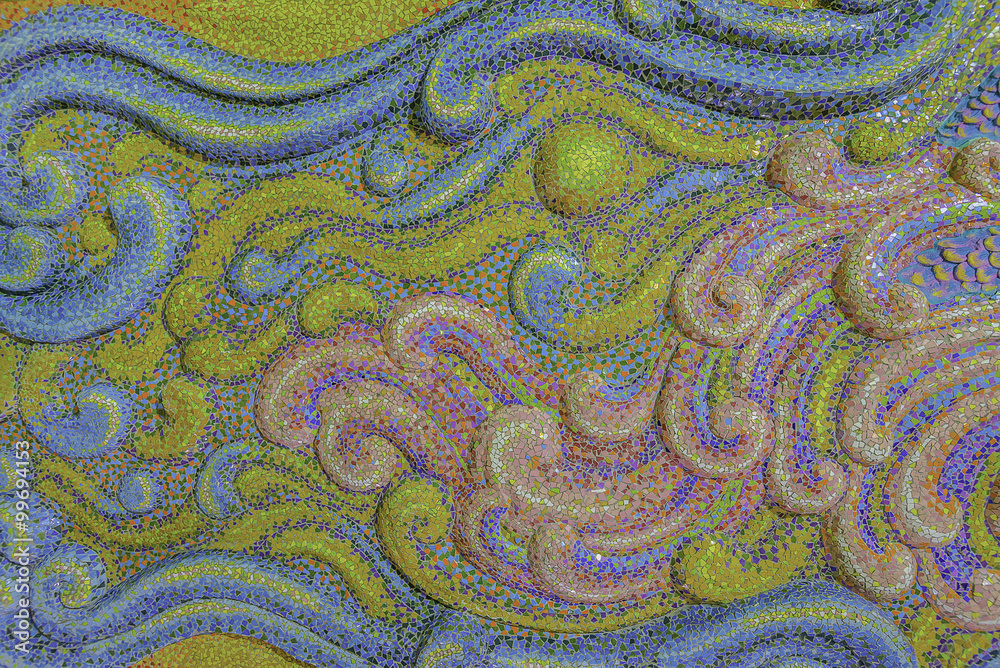 Wall design from tile. Wall design from tile.