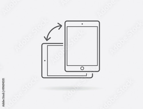 Rotate Smartphone or Cellular Phone or Tablet Icons in Vector